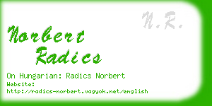 norbert radics business card
